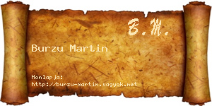 Burzu Martin névjegykártya